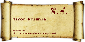 Miron Arianna névjegykártya